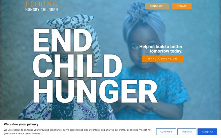Screenshot of feedinghungrychildrennow.org