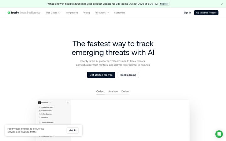 Screenshot ta' feedly.com