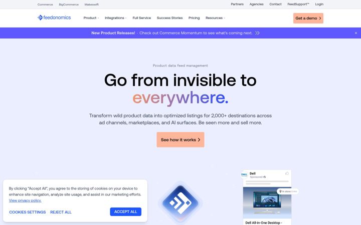 Screenshot von feedonomics.com