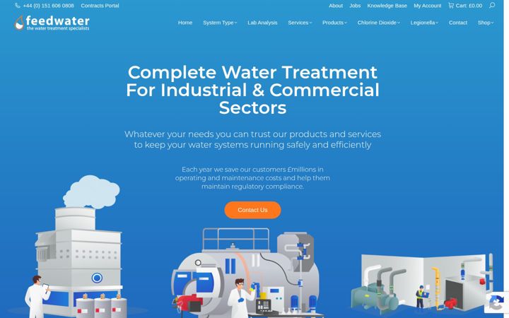 Screenshot ta' feedwater.co.uk