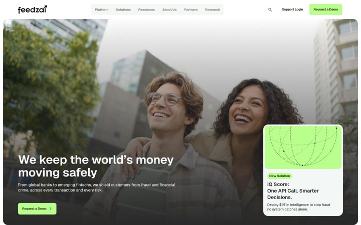 Screenshot of feedzai.com