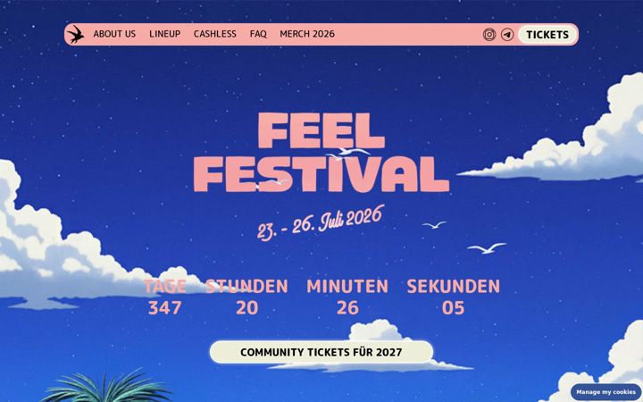 Екранна снимка на feel-festival.de