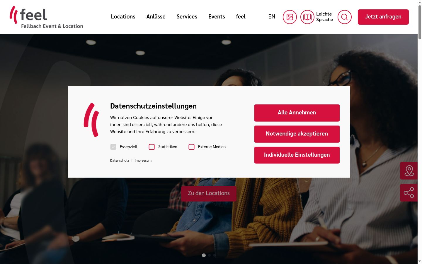 Screenshot of the consent banner shown before any interaction