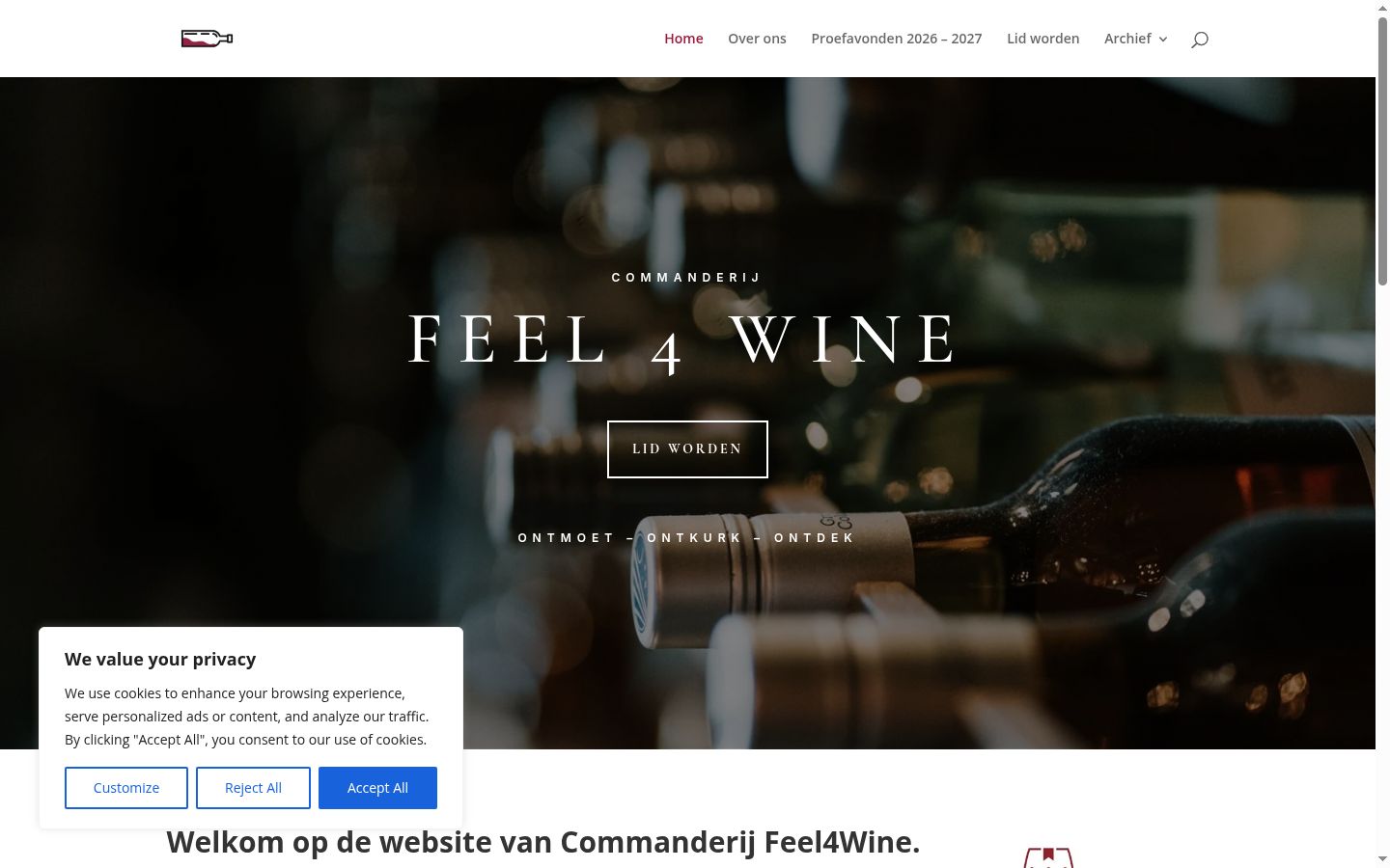 Screenshot of the consent banner shown before any interaction