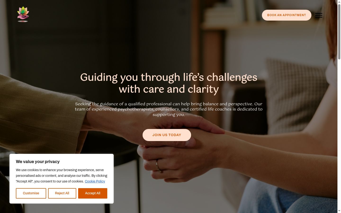 Screenshot of the consent banner shown before any interaction