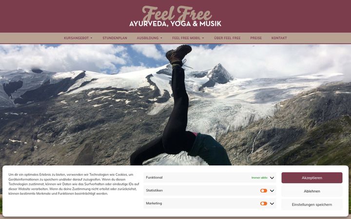 Screenshot of feelfreeyoga.at