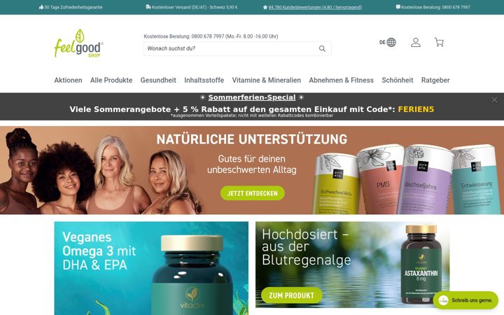 Screenshot of feelgood-shop.com