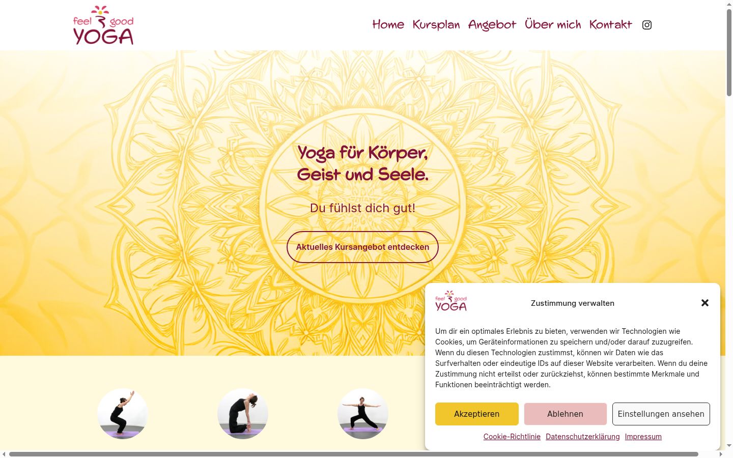 Screenshot of the consent banner shown before any interaction