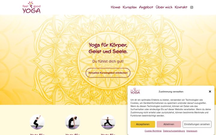 Screenshot of feelgood-yoga.de