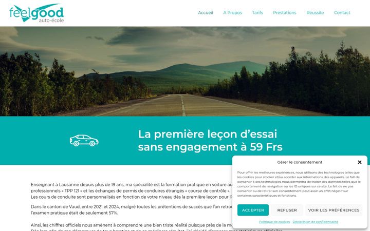 Screenshot of feelgoodautoecole.ch