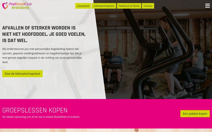 Screenshot of feelgoodclub-arendonk.be