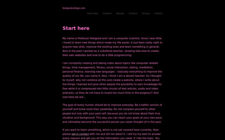 Screenshot of feelgoodcollege.com