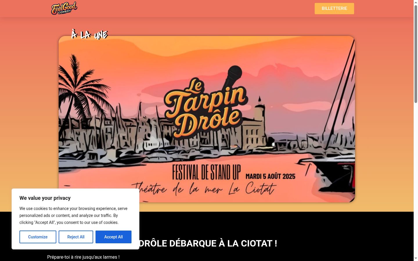 Screenshot of the consent banner shown before any interaction