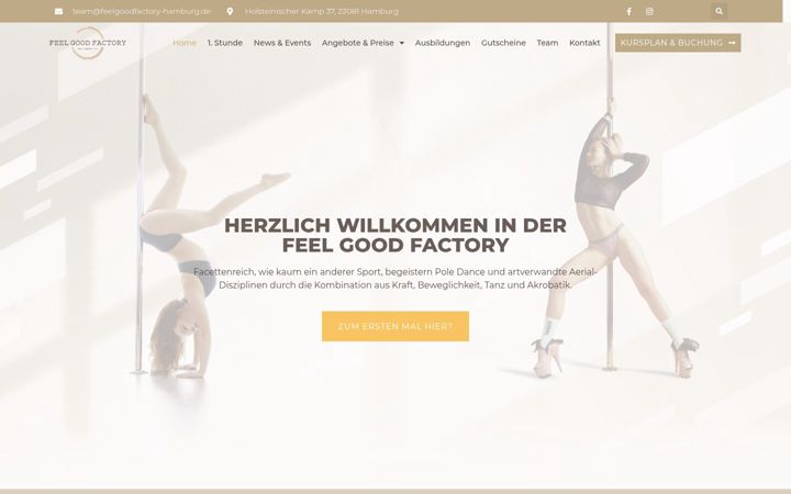 Screenshot of feelgoodfactory-hamburg.de