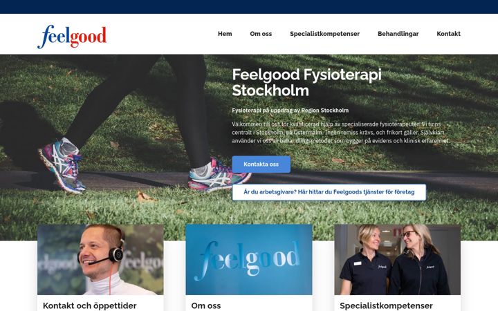 Screenshot of feelgoodfysio.se