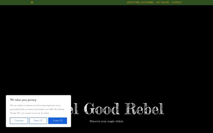 Screenshot of feelgoodrebel.com