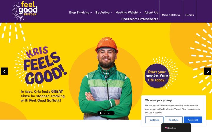 Screenshot of feelgoodsuffolk.co.uk
