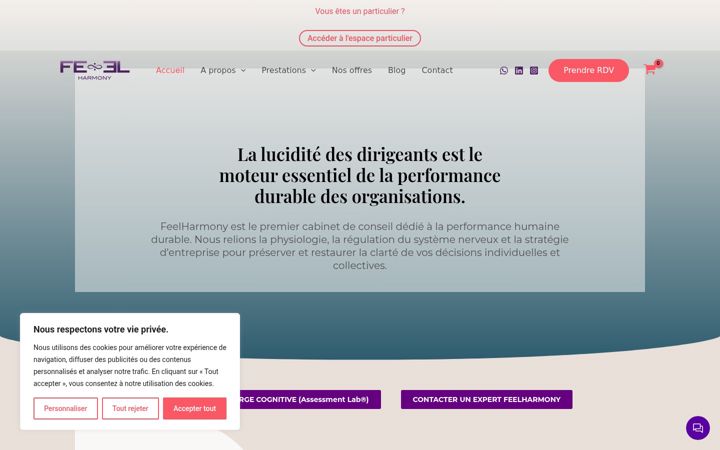 Screenshot of feelharmonycoaching.com