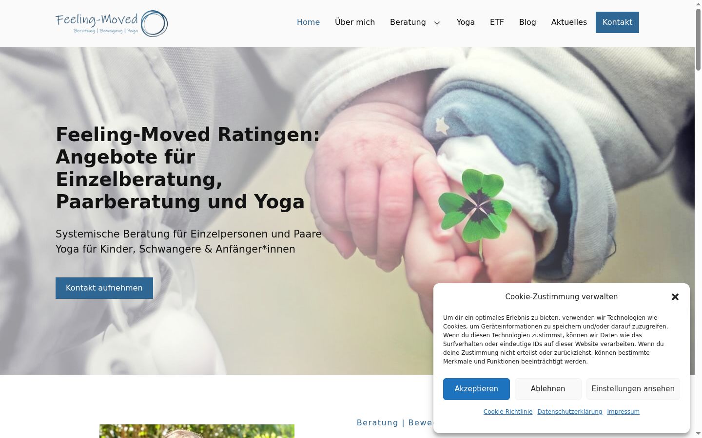 Screenshot des Einwilligungsbanners vor jeglicher Interaktion