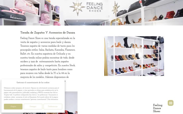 Екранна снимка на feelingdanceshoes.es