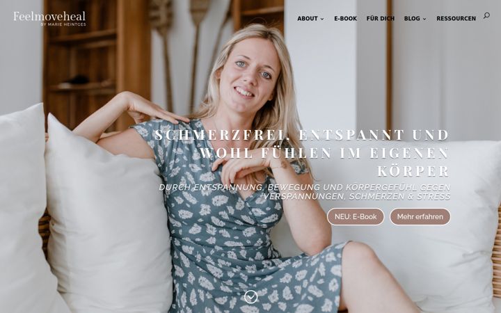 Kuvakaappaus sivustosta feelmoveheal.de