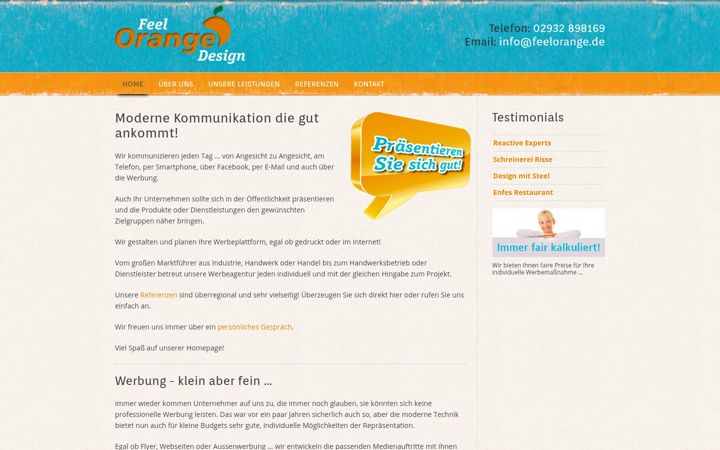 Kuvakaappaus sivustosta feelorange.de
