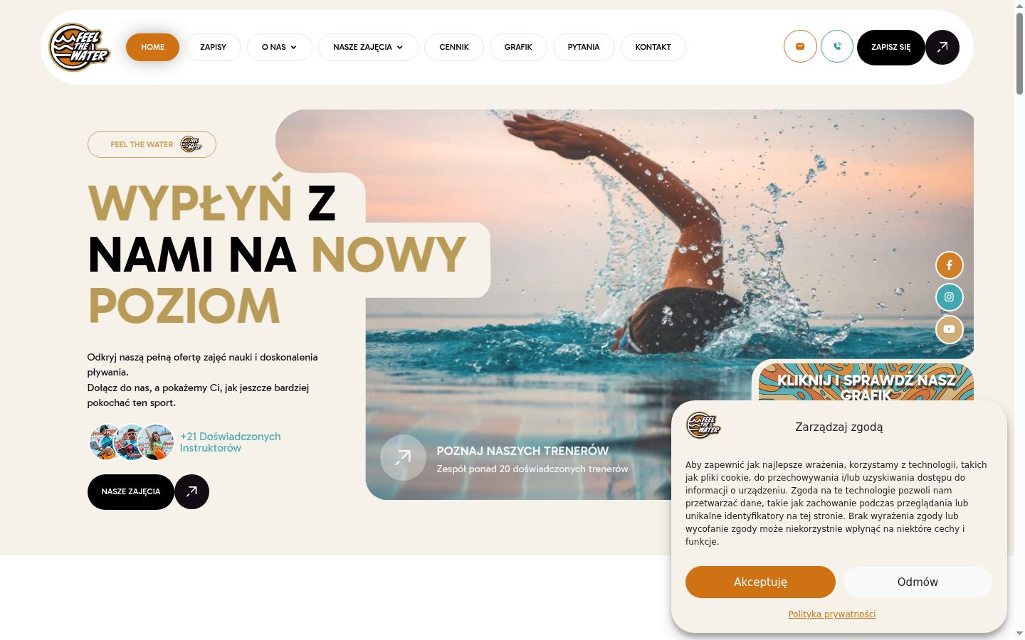 Zrzut ekranu banera zgody wyświetlanego przed jakąkolwiek interakcją