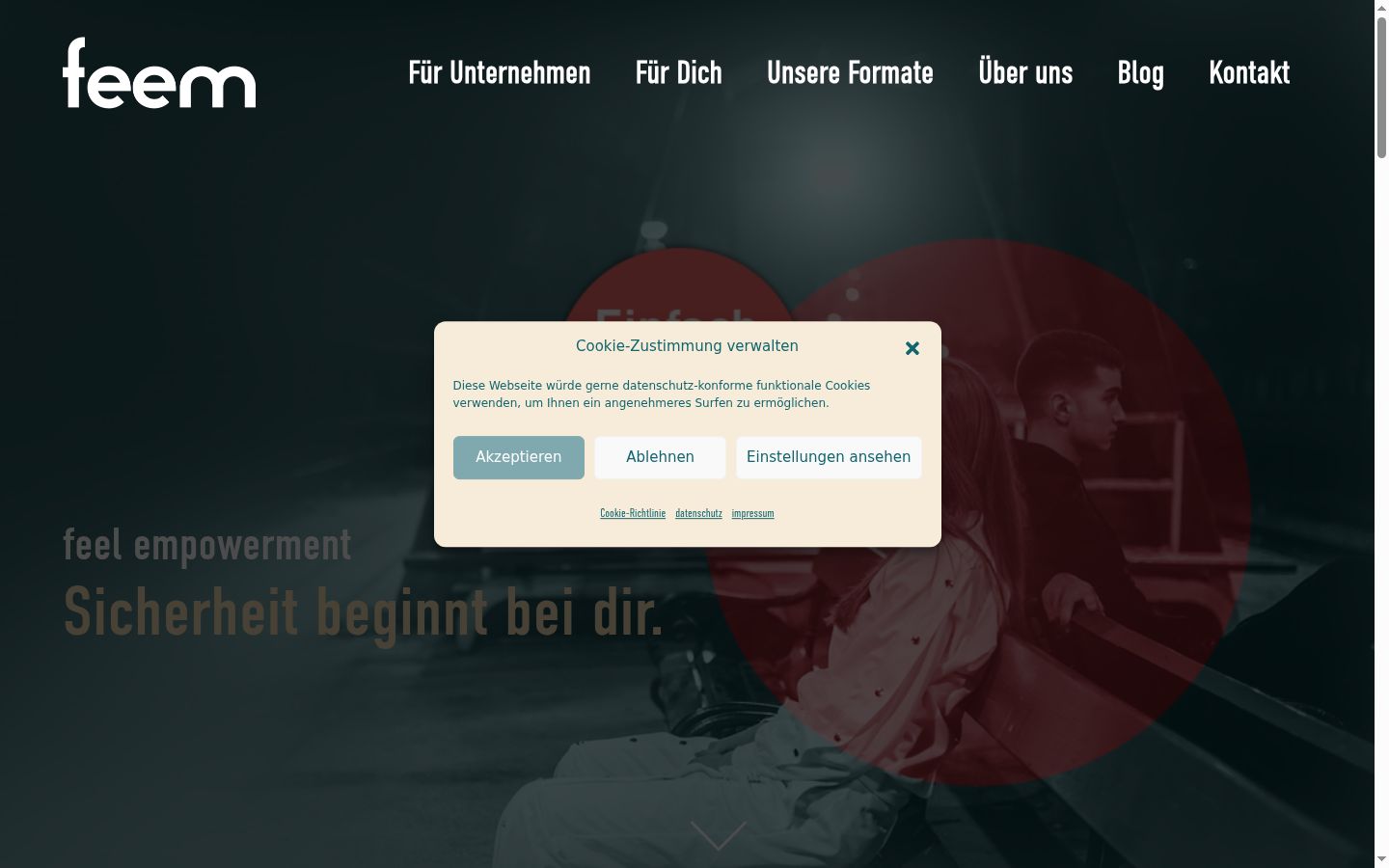 Screenshot of the consent banner shown before any interaction
