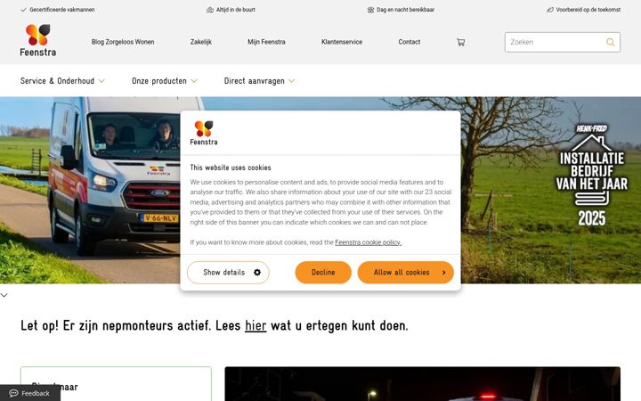 Screenshot von feenstra.com