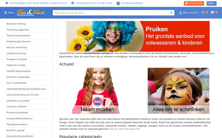 Screenshot of feestartikelen-winkel.nl