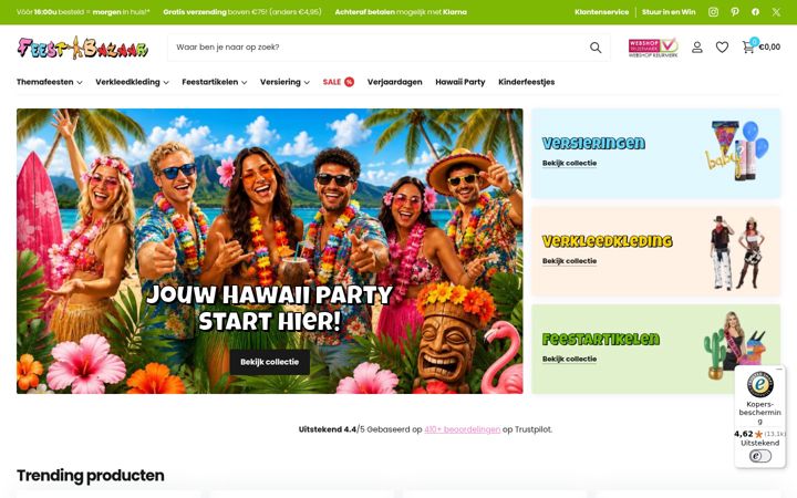 Screenshot of feestbazaar.nl