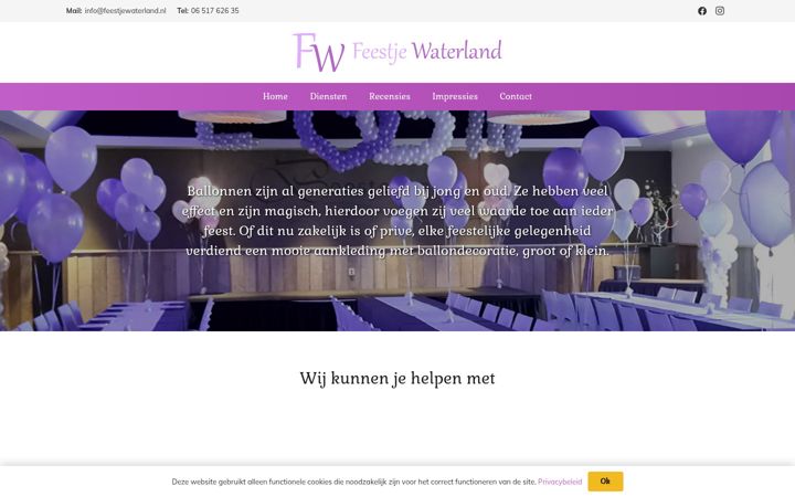Screenshot of feestjewaterland.nl