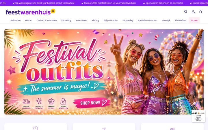 Screenshot of feestwarenhuis.nl