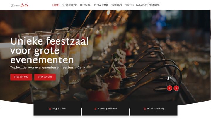 Screenshot of feestzaal-laila.be