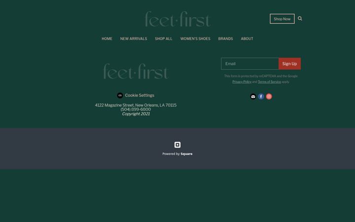 Screenshot of feetfirststores.com