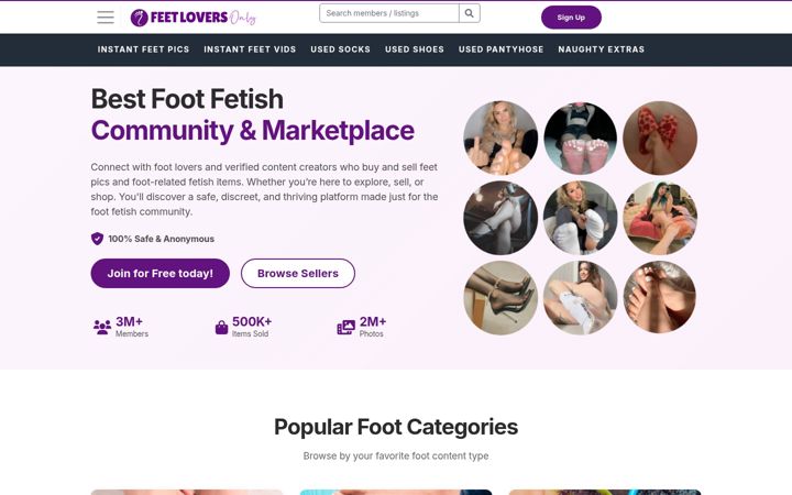 Screenshot of feetloversonly.com