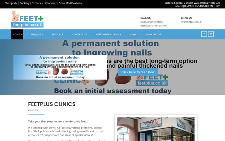 Snímek obrazovky feetplus.co.uk