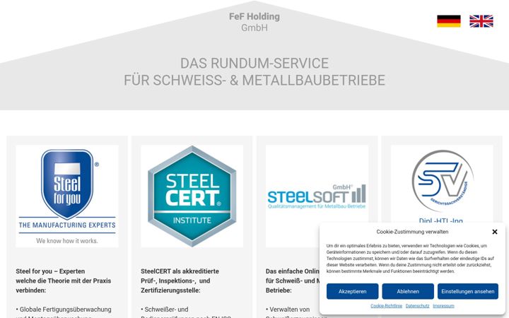 Screenshot of fef-holding.at