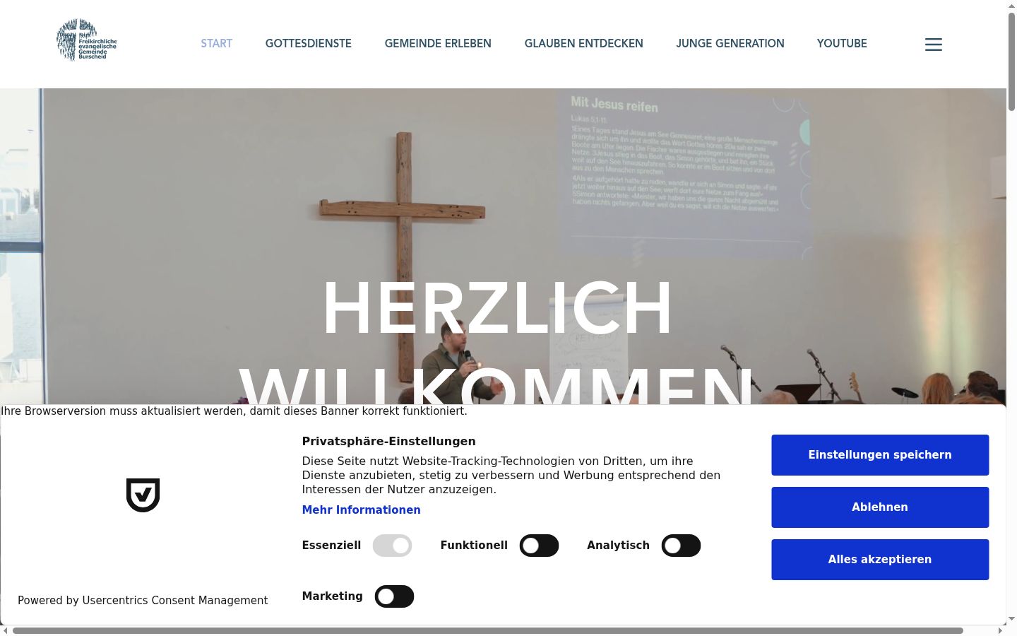 Screenshot of the consent banner shown before any interaction