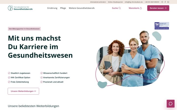 Screenshot of feg-fernstudium.de