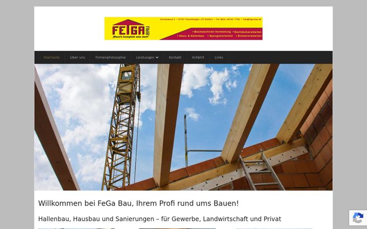 Posnetek zaslona fega-bau.de