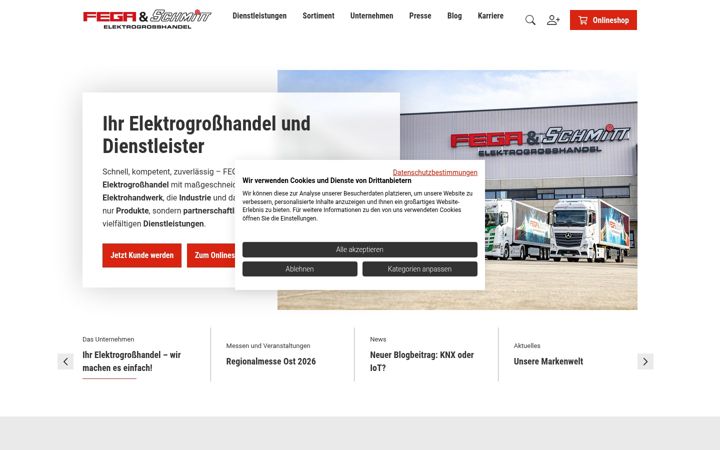 Screenshot of fega.de