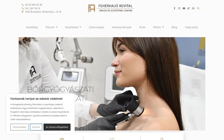 Screenshot of feherhajorevital.hu