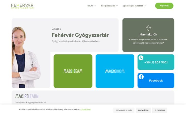 Screenshot of fehervargyogyszertar.hu