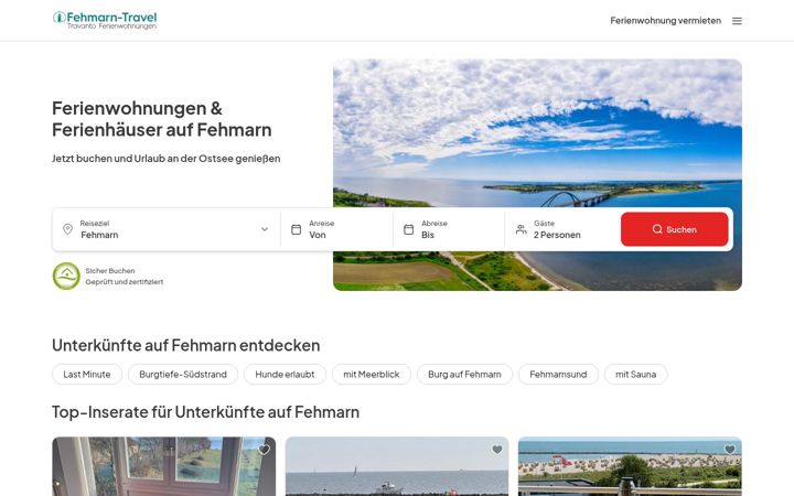 Screenshot of fehmarn-travel.de