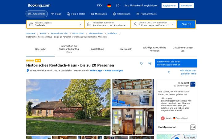 Екранна снимка на fehnhaus-peters.de