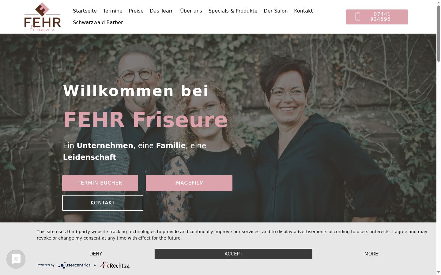 Screenshot of the consent banner shown before any interaction