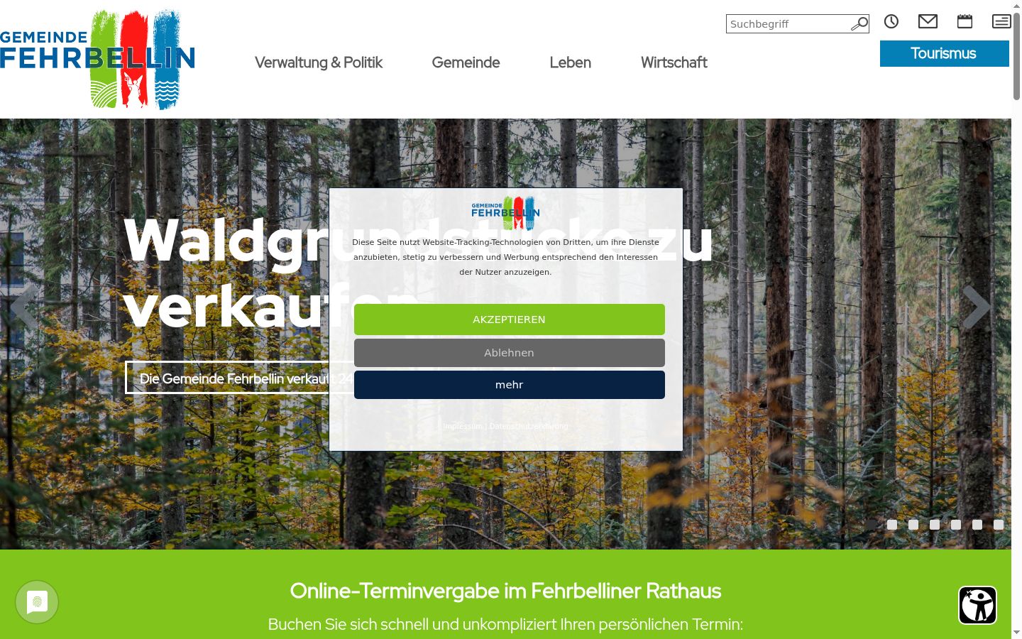 Ekrānuzņēmums ar piekrišanas baneri, kas tika rādīts pirms jebkādas mijiedarbības