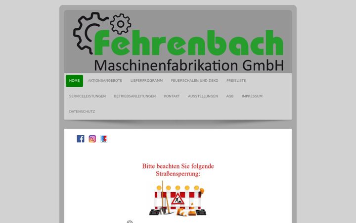Ekrānuzņēmums no fehrenbach-maschinen.de