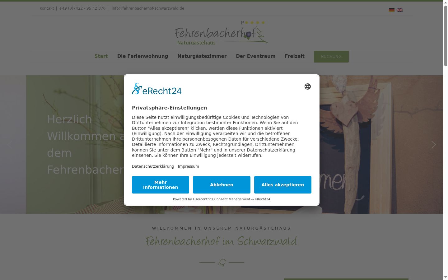 Ekrānuzņēmums ar piekrišanas baneri, kas tika rādīts pirms jebkādas mijiedarbības